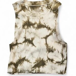 Aerie Green Tie-Dye Ribbed Tank Top #croptop